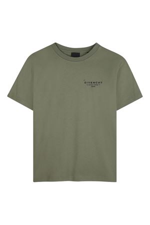t-shirt in cotone verde GIVENCHY KIDS | H31075645